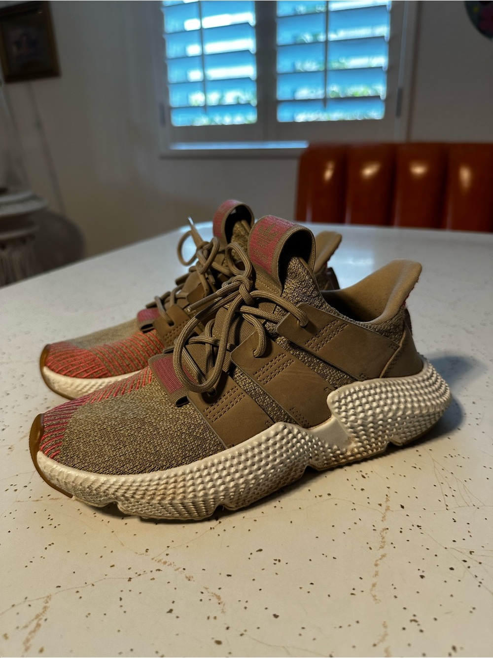 adidas Brown and Coral Knit-Accented Women's Sneakers